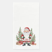 Serviette En Papier Santa Claus Wreath Winter Joyeux Noël (Devant)