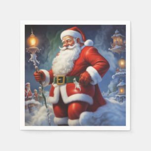 Serviette En Papier Santa Clause Joyeux Noël Bonne année