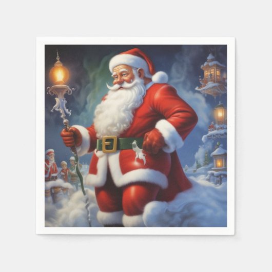 Serviette En Papier Santa Clause Joyeux Noël Bonne année (Devant)