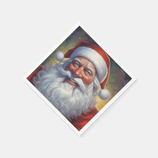 Serviette En Papier Santa Clause Joyeux Noël Bonne année (Coin)