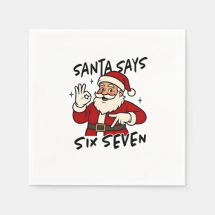 Serviette En Papier Santa dit Six Sept 6 7 Drôle de Noël Brainrot