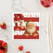 Serviette En Papier Santa Face | North Pole Spirits Christmas  (En situation)