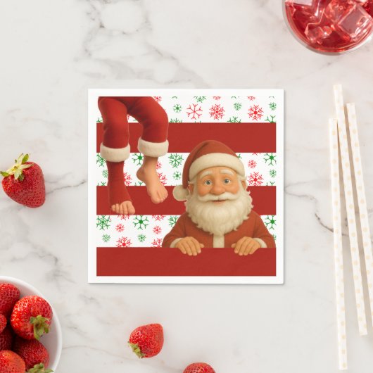 Serviette En Papier Santa Face | North Pole Spirits Christmas  (En situation)