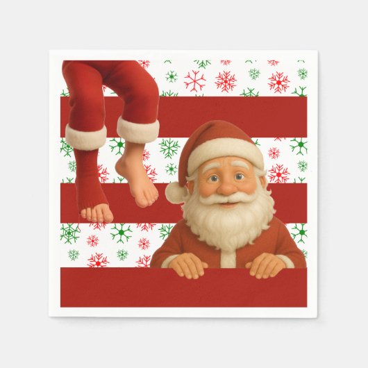 Serviette En Papier Santa Face | North Pole Spirits Christmas  (Devant)
