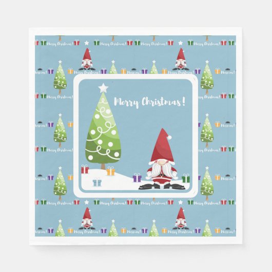 Serviette En Papier Santa Gnome For Christmas Paper Plate (Devant)