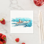 Serviette En Papier Santa Sailing – Tropical Christmas by the Sea (En situation)