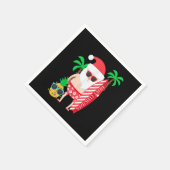 Serviette En Papier Santa Surfing Hawaiian Ugly Christmas In July Trop (Coin)