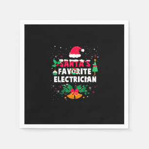Serviette En Papier Santas Electricien favori Noël Noël Noël Cadeau