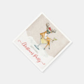 Serviette En Papier Santa's Reindeer Martini Cocktail Christmas Party (Coin)