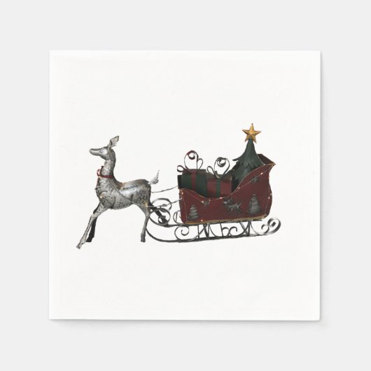 Serviette En Papier Santas Sleigh (Devant)
