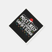 Serviette En Papier Santas Sleigh Noël, Ingénieur (Coin)