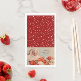 Serviette En Papier Santas Sleigh Ride Vintage Set de table de Noël