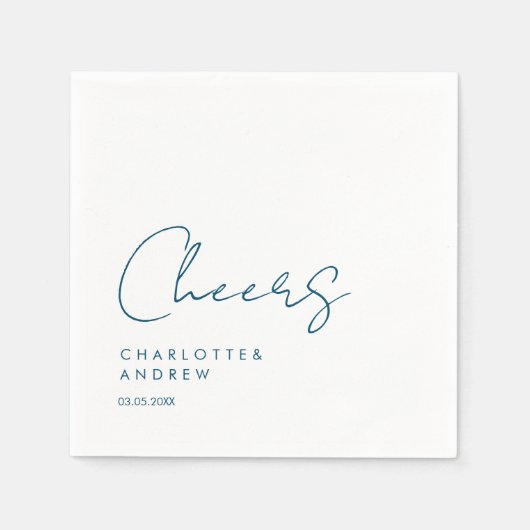 Serviette En Papier Santé! Élégante, minimale, écriture manuscrite (Devant)