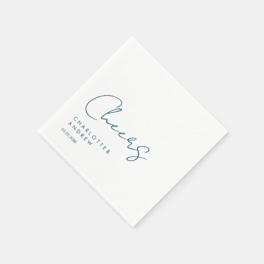 Serviette En Papier Santé! Élégante, minimale, écriture manuscrite (Coin)