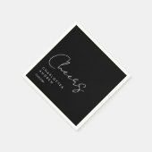 Serviette En Papier Santé! Élégante, minimale, écriture manuscrite (Coin)