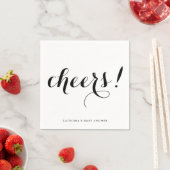 Serviette En Papier Santé | Papier de calligraphie moderne noir Napkin (En situation)