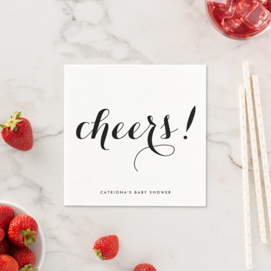 Serviette En Papier Santé | Papier de calligraphie moderne noir Napkin (En situation)