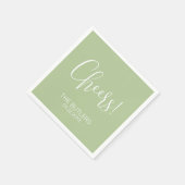 Serviette En Papier Santé! Serviettes de Mariage vert sur mesure (Coin)