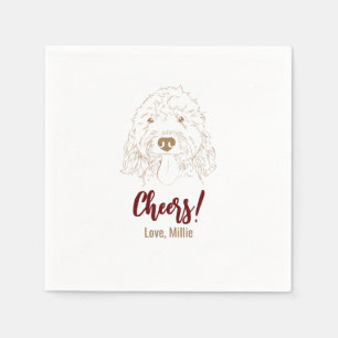 Serviette En Papier Santé! Serviettes Mariage Doodle Doré