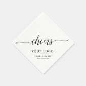 Serviette En Papier Santé | Simple Black Business Logo Texte personnal (Coin)