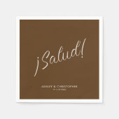 Serviette En Papier ¡Santé ! Walnut Brown Minimal Cocktail pour toutes (Devant)