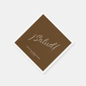 Serviette En Papier ¡Santé ! Walnut Brown Minimal Cocktail pour toutes (Coin)