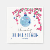 Serviette En Papier Santorin carrelage bleu mariage gréco/ espagnol (Devant)