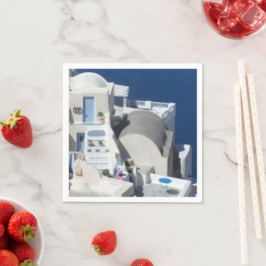 Serviette En Papier Santorin, Grèce (En situation)