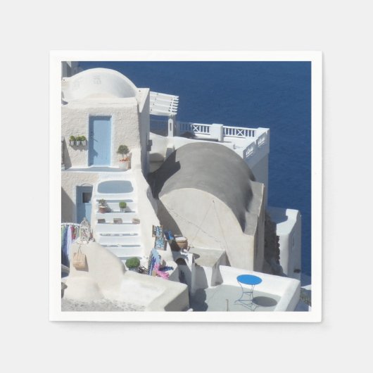 Serviette En Papier Santorin, Grèce (Devant)