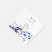 Serviette En Papier Santorin Grèce Mariage Destination été (Coin)