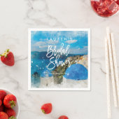 Serviette En Papier Santorin grèce nuptiale d'été serviettes de douche (En situation)