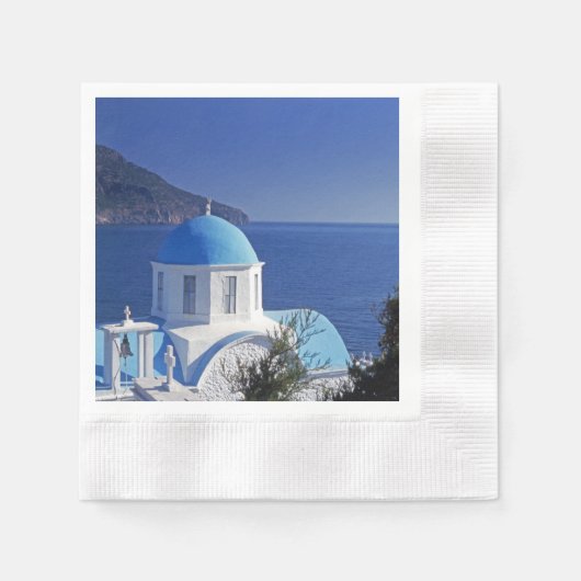 Serviette En Papier Santorin Grèce Papier Napkin (Devant)