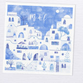 Serviette En Papier Santorin Oia Mariage Monogramme initial