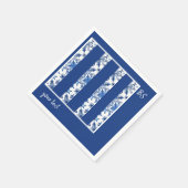 Serviette En Papier Santorini Bleu et blanc Mariage méditerranéen (Coin)