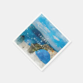 Serviette En Papier Santorini grèce mariage d'été serviettes (Coin)