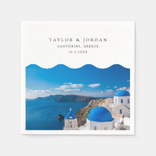 Serviette En Papier Santorini Mariage Custom Grèce Cocktail Napkin