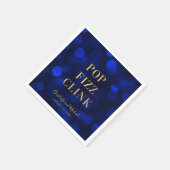 Serviette En Papier Saphir Bleu Faux Or Pop Fizz Clink (Coin)