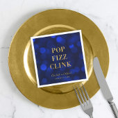 Serviette En Papier Saphir Bleu Faux Or Pop Fizz Clink