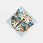Serviette En Papier Saphirs en verre verni Art déco Dragonfly (Coin)