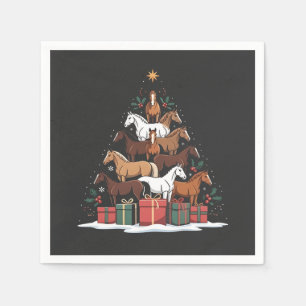 Serviette En Papier Sapin de Noël en forme de cheval, Noël équin