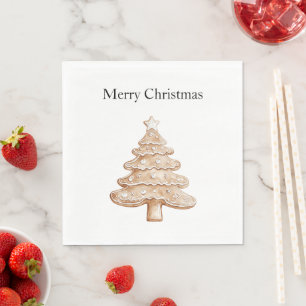 Serviette En Papier Sapin de Noël en pain d'épice à la crème