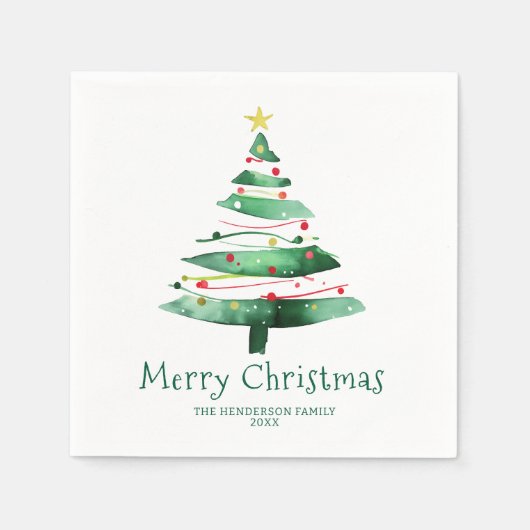 SERVIETTE EN PAPIER SAPIN DE NOËL MODERNE (Devant)