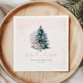 Serviette En Papier Sapin de Noël rose Bébé il fait froid dehors