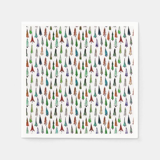 Serviette En Papier sapins de Noël (Devant)