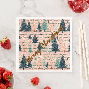 Serviette En Papier Sapins de Noël Luxueux Tendance de Noël