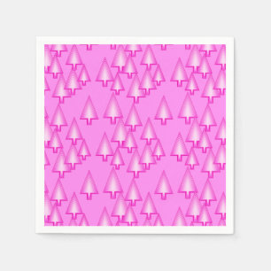 Serviette En Papier Sapins de Noël métalliques modernes - rose orchidé