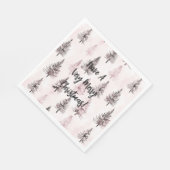 Serviette En Papier Sapins de Noël roses (Coin)