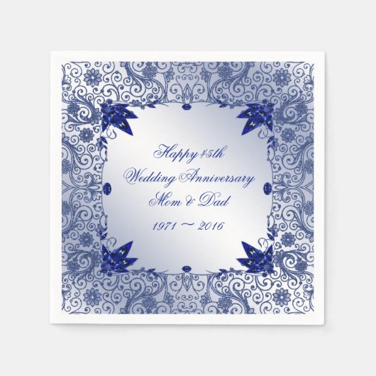 Serviette En Papier Sapphire 45e anniversaire Mariage papier serviette (Devant)