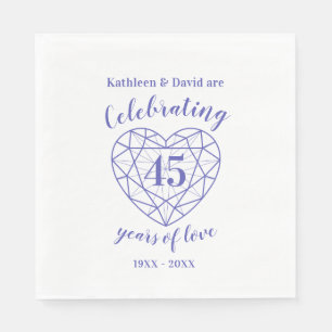 Serviette En Papier Sapphire anniversaire 45 ans d'amour serviettes