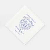 Serviette En Papier Sapphire anniversaire 45 ans d'amour serviettes (Coin)